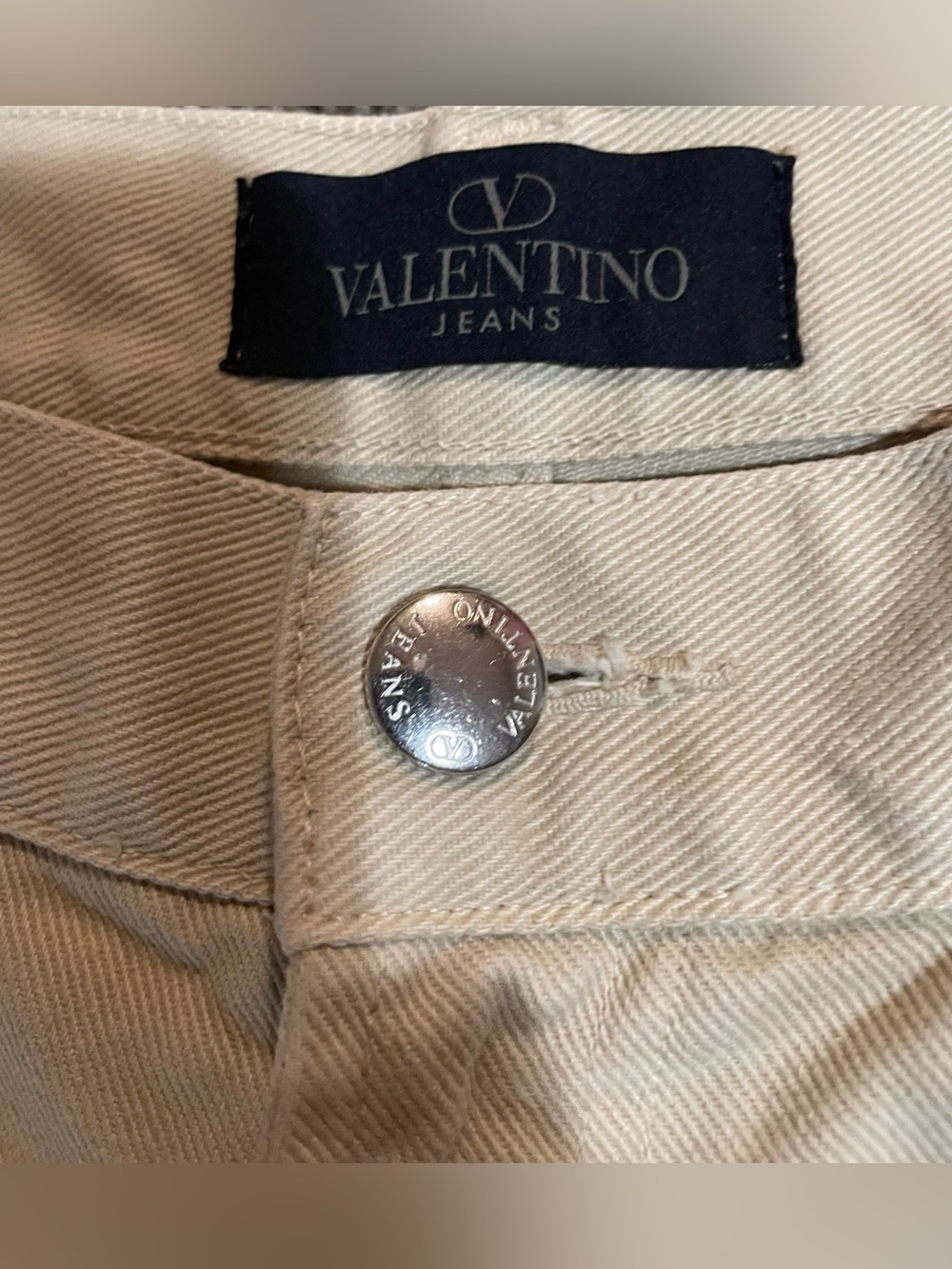 Valentino Men's Cream Straight Jeans - Picture 5 of 7